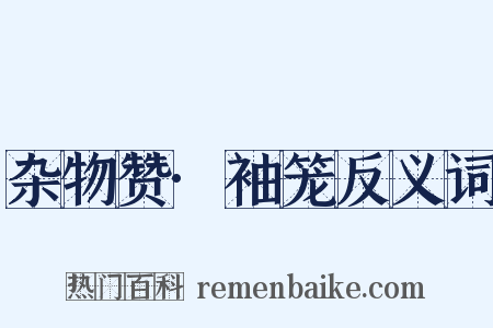 杂物赞·袖笼反义词是什么意思的图片